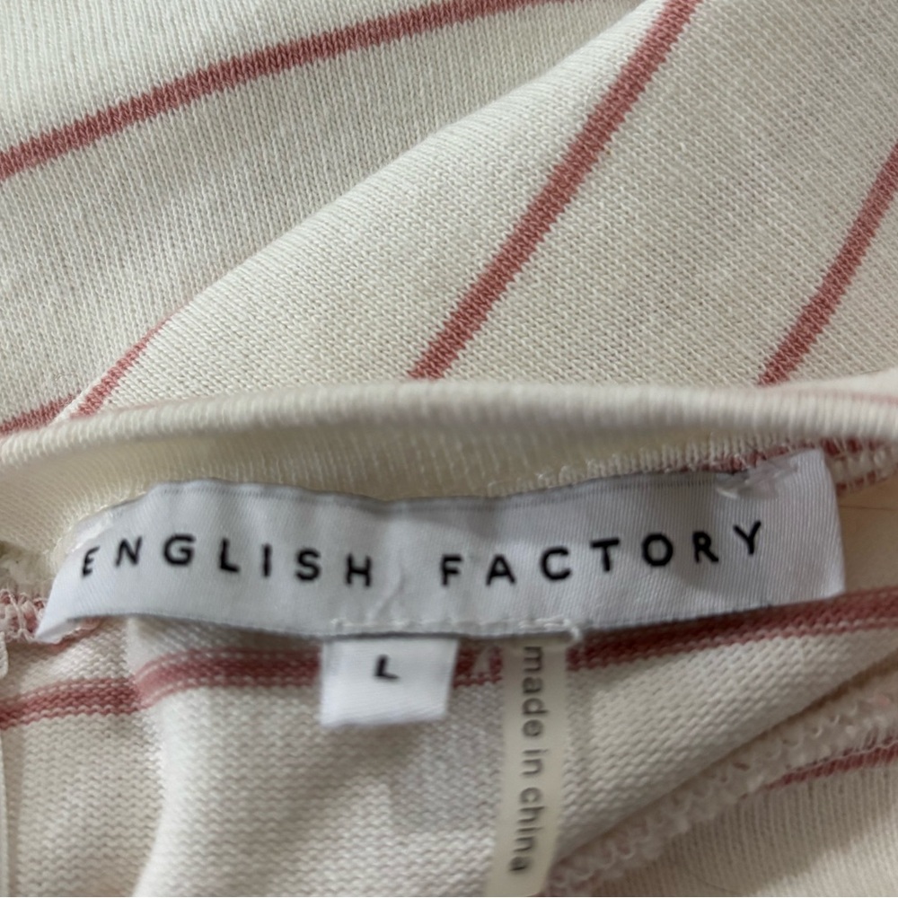 English Factory Striped Peplum Top - Cream and Pink, size Large - Picture 2 of 5